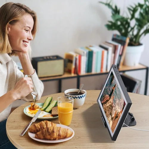 Vista 8 de Soporte inclinable compatible con Echo Show 15 y Echo Hub, bandeja Negro