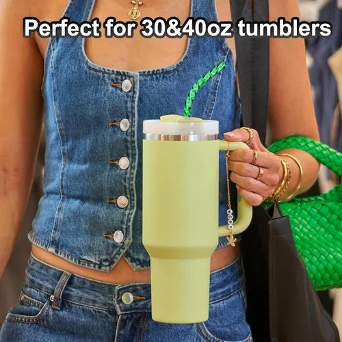 Vista 3 de Pajitas reutilizables para reemplazo de Stanley Cup, pajita larga de plástico de 12 pulgadas para vasos de 40 30 oz, pajitas duras coloridas