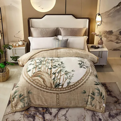 Vista 15 de LGYKUMEG Manta pesada de visón coreano, tamaño Queen de 79 x 91 pulgadas, sedosa suave y cálida, manta de cama Raschel reversible de 2 capas, 9