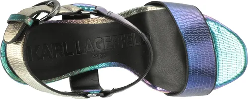 Vista 5 de Karl Lagerfeld Paris Sandalias de cuero Cieone con punta abierta para mujer