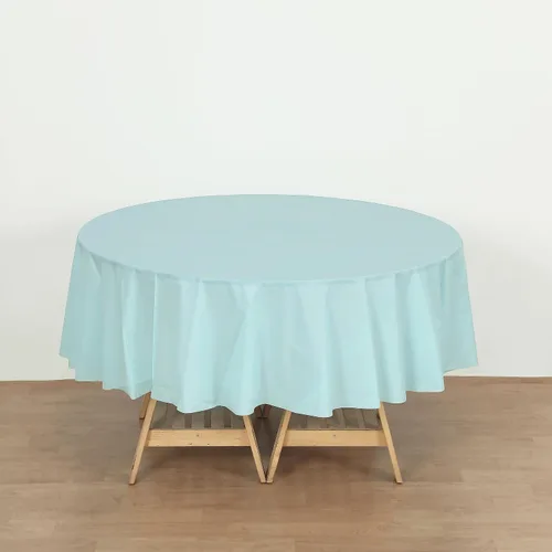 Vista 4 de Evershine Caja de 72 manteles de plástico redondos de 84 pulgadas para mesa de plástico de alta resistencia a granel