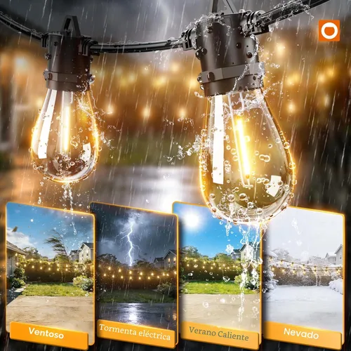Vista 4 de addlon Cadena de luces solares de 54 pies (48+6) para exteriores, impermeables con carga USB y control remoto - Luces de patio con energía solar