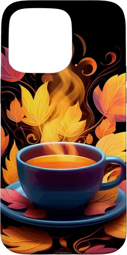 Vista 28 de iPhone 16 Coffee Autumn Leaves Fall Season Caffeine Thanksgiving Case