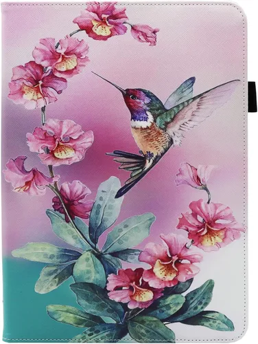 Vista 2 de Funda universal para tablet Android de 10 y 10.1 pulgadas, Dluggs de piel sintética con rotación de 360 grados, soporte multiángulo