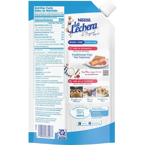 Vista 2 de Nestle La Lechera - Leche condensada endulzada, bolsa exprimible de 28 onzas