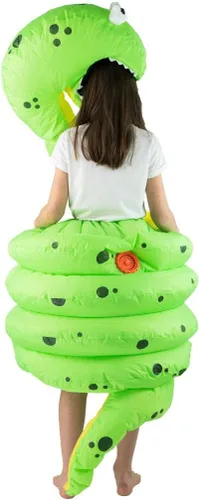 Vista 6 de Disfraz inflable de pitón de la selva serpiente de cuerpo completo para niños (de 5 a 11 años)