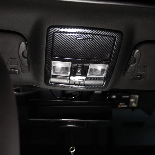 Vista 6 de Cubierta de fibra de carbono para lámpara de lectura, cubierta de bisel, compatible con Dodge Challenger 2015-2020