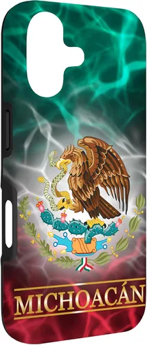 Vista 3 de Funda para iPhone 17 con la bandera de México de Michoacán - Orgullosa de las raíces mexicanas