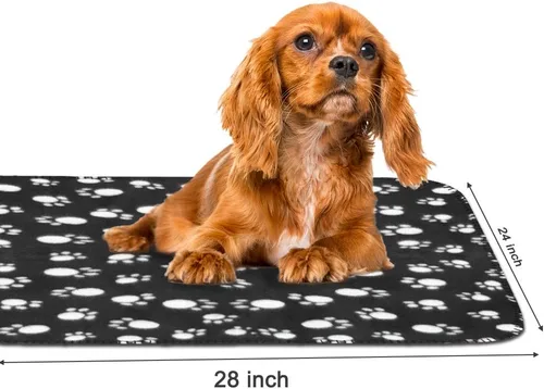 Vista 3 de Comsmart - Manta cálida con estampado de huellas para perros y gatos