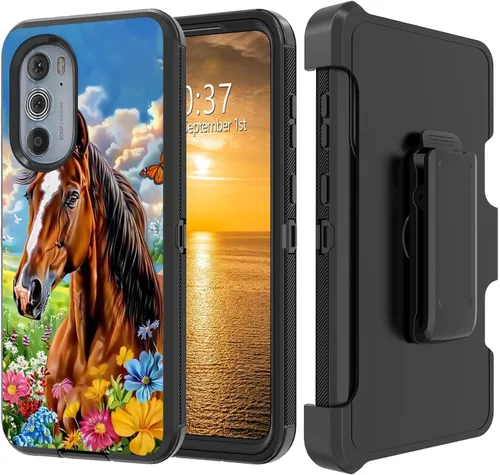Vista 75 de Funda para Moto G Stylus 5G 2023 con funda de clip para cinturón y soporte, resistente de doble capa, resistente a prueba de golpes, para Motorola