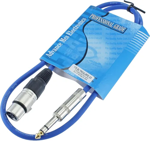 Vista 10 de Cable de conexión de audio profesional XLR hembra TRS de 1/4 pulgadas a 3 pines equilibrado y blindado (3 pies de largo, verde)
