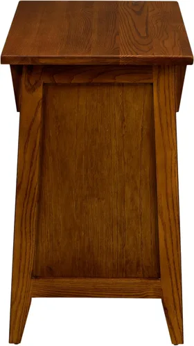Vista 11 de Leick Home Laurent 10537 - Mesa auxiliar con lámpara, madera maciza, con cajón y estante, cereza chocolate