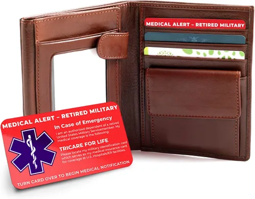 Vista 5 de Tarjeta de alerta médica militar retirada de Estados Unidos - Solo dependientes militares - Información de contacto médico de emergencia