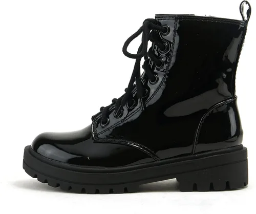 Vista 19 de SODA FIRM - Botines de combate con suela de lengüeta, cordones y cremallera lateral