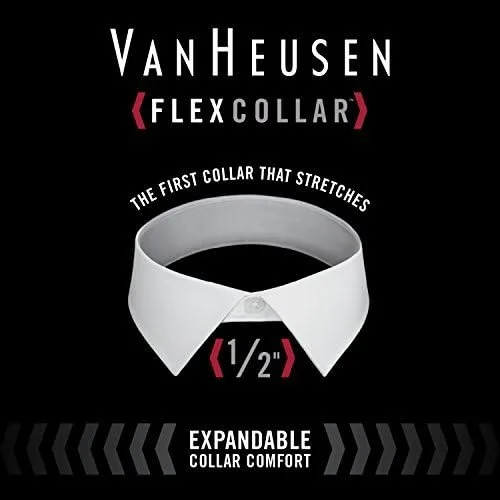 Vista 6 de Van Heusen Camisa de vestir para hombre, ajuste alto, cuello flexible, elástica, sólida (grande y alto)