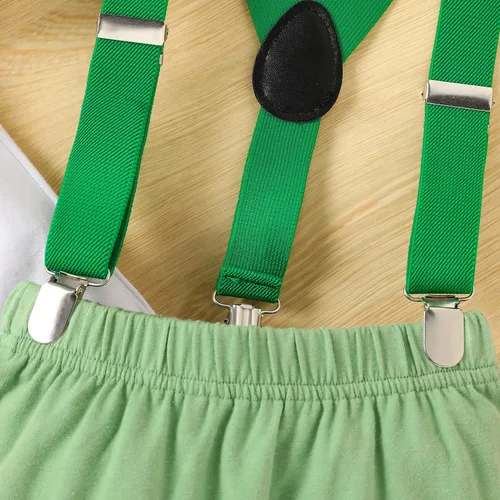 Vista 7 de Conjunto de ropa de manga corta con tirantes ajustables en Y para bebé, para el primer cumpleaños