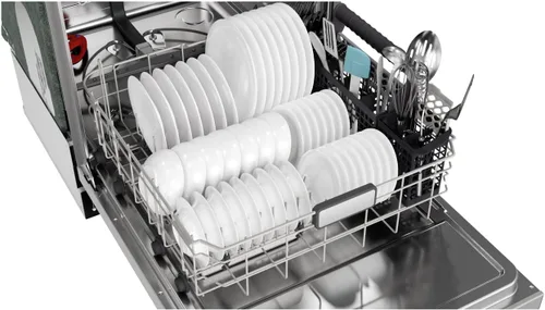 Vista 12 de Lavadora inteligente SHARP SDW6767HS. Funciona con Alexa. Incluye luces LED interiores, interior de acero inoxidable, secado con calor y asistencia