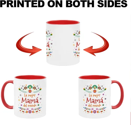 Vista 6 de Cabtnca La Mejor Mama Del Mundo, regalos para mamá en español, taza de café para mamá, regalo para mamá, regalos de Navidad para el día de la madre