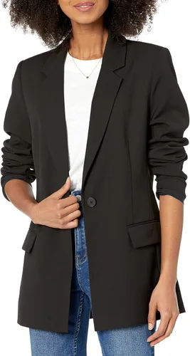 Vista 22 de The Drop Blake - Blazer largo para mujer Boucle negro
