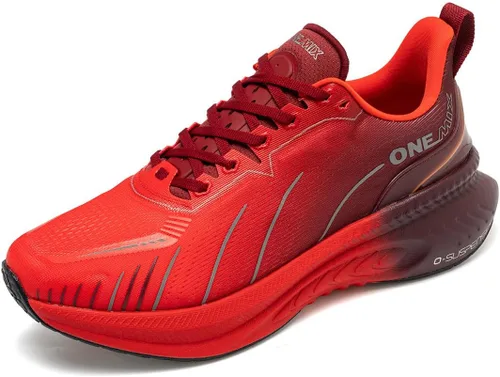 Vista 9 de ONEMIX - Tenis deportivos para correr, transpirables, de malla, acolchados, de estabilidad Beige