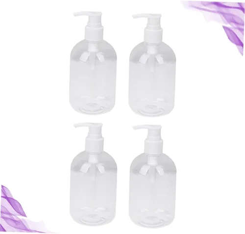 Vista 9 de Botellas de champú recargables, 4 unidades, dispensador de jabón de mano, botellas de agua transparentes, botella de champú, botella de bomba