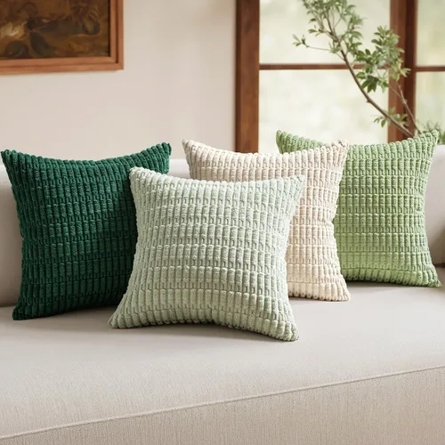 Vista 31 de MIULEE Paquete de 4 fundas de almohada decorativas neutras de 16 x 16 pulgadas para sofá, sala de estar, cama, estilo rústico, granja, bohemio