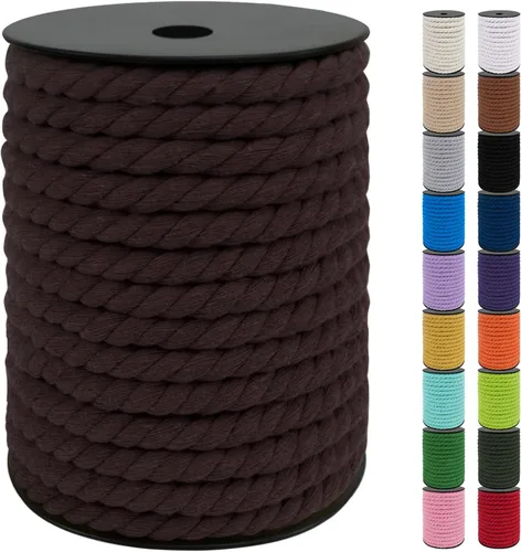 Vista 59 de JeogYong Cordón de algodón de 10mm, 22.86 metros de cuerda natural para macramé, hilo de 3 hebras torcido, cuerda para macramé para manualidades