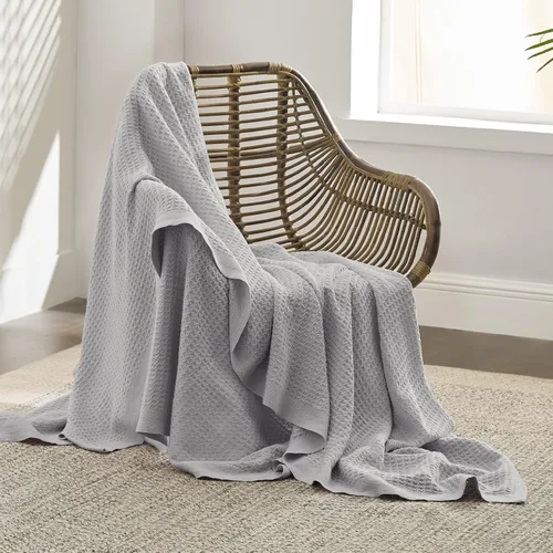 Vista 3 de Bedsure Gentlesoft - Manta de 100 % algodón, tamaño Twin XL, para dormitorio universitario, transpirable y suave, manta Twin de tejido waffle