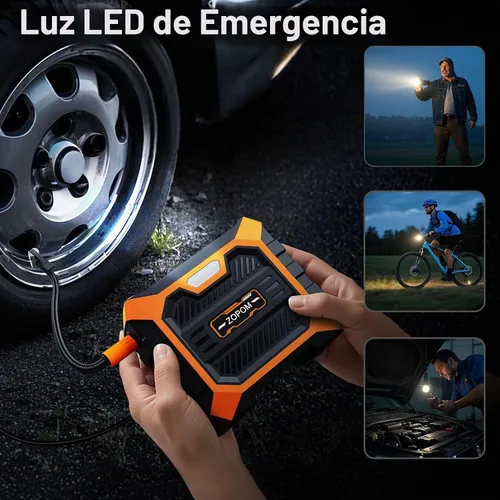 Vista 4 de Inflador de neumáticos, compresor de aire portátil DC 12 V, compresor de aire portátil con manómetro digital bomba de aire para neumáticos