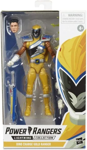 Vista 3 de Power Rangers Lightning Collection - Figura de acción coleccionable de Dino Charge Gold Ranger de 6 pulgadas con accesorios