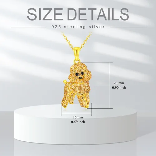 Vista 127 de Collares con colgante de perro de plata de ley S925 – 24 razas corgi/husky/labrador/pastor para mujer