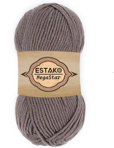 Vista 13 de Estako Megastar, 3.52 Oz (100g) de hilo de acrílico 75% y lana 25%, suave, peso grueso voluminoso #5 para crochet y tejer 120 yardas (110m)