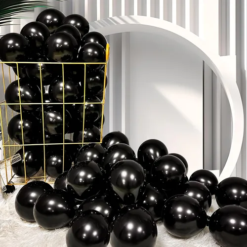 Vista 14 de Firomi - Globos negros de fiesta de 12 pulgadas, paquete de 100 unidades A05-negro
