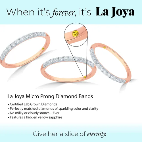 Vista 3 de Alianzas de boda y aniversario de diamantes cultivados en laboratorio para mujer Anillos de diamantes certificados en oro amarillo, blanco y rosa