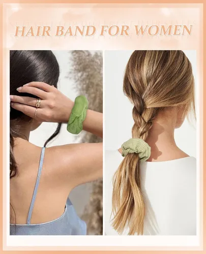 Vista 3 de 5 piezas de coleteros peludos - Coleteros elásticos para el cabello, bandas para el cabello para coleta, accesorios para el cabello para mujeres
