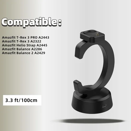 Vista 2 de Compatible con Amazfit T-REX 3 Pro/Balance/T-REX3, soporte de carga magnético para base de estación de carga Amazfit T-REX3