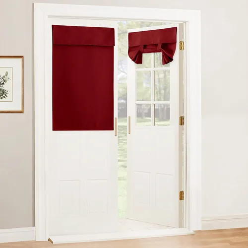 Vista 45 de RYB HOME 2 paneles 100% opacos para puerta de aula, 8 pulgadas de ancho x 36 pulgadas de largo, color beige biscotti, sin taladro, para ventana