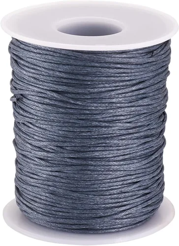 Vista 33 de Cordón de algodón encerado aguamarina de 100 yardas, hilo trenzado para cuentas de cordón de pulsera, collar de alambre de 0.039 pulgadas