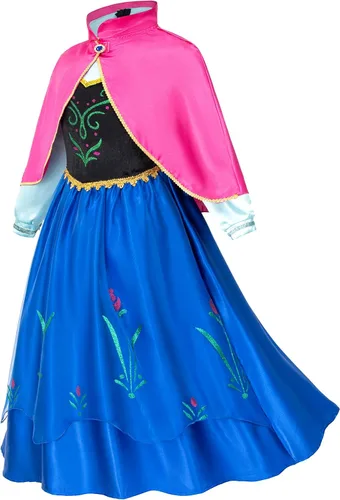 Vista 3 de Disfraces de princesa para fiesta de cumpleaños para niñas pequeñasmanga larga con capa