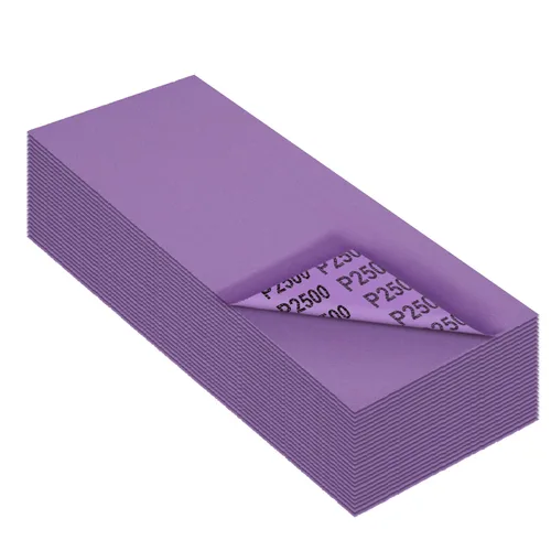 Vista 19 de Papel de lija de grano 80, hojas de lija en seco y húmedo, papel de arena abrasivo de cerámica de alto rendimiento para acabado de muebles