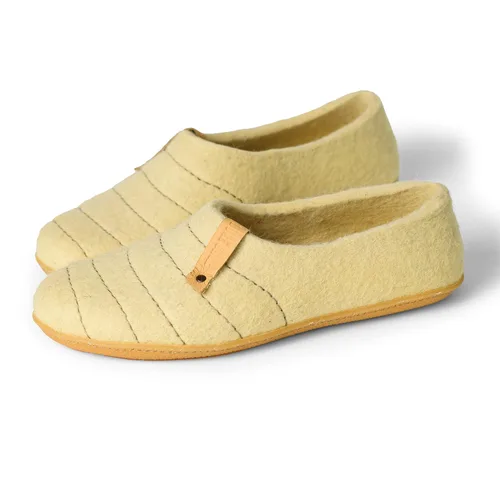 Vista 6 de Women's Slippers Natural Boiled Wool Cocoon Woolen Clogs Bright Yellow