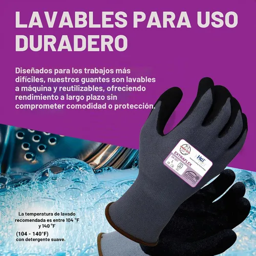 Vista 7 de Armor Guys 04-001 Guantes de trabajo ExtraFlex, abrasión ANSI 3, grandes 12 pares (L)