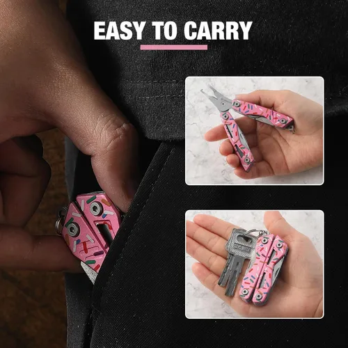 Vista 3 de VIRENKNIFE - Alicates multiherramienta 13 en 1, de acero inoxidable, multiherramienta EDC con cuchillo de bolsillo, destornillador, abrebotellas