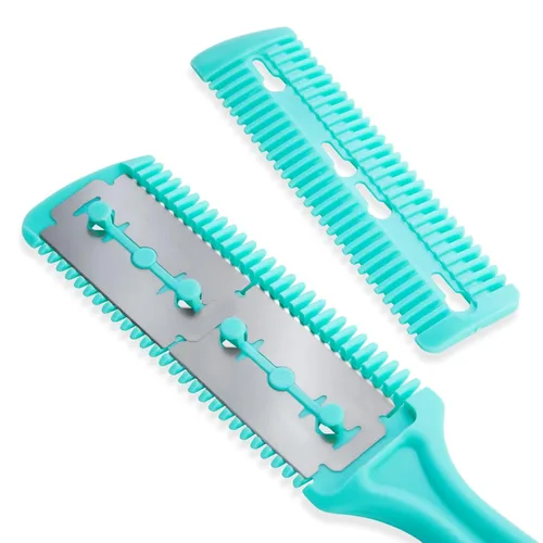 Vista 6 de Glamlily Juego de peine de afeitar para adelgazar el cabello, recortadora de extremo dividido, peine adelgazante sin esfuerzo, paquete de 4 a 7.1 x