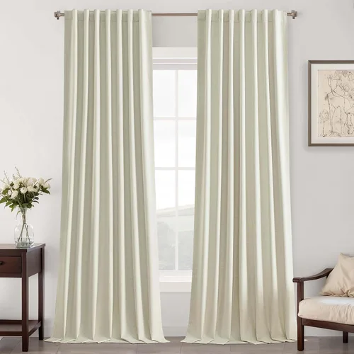 Vista 84 de UHITECH Cortinas opacas de 35 pulgadas de largo para sala de estar, 2 paneles, cortina opaca corta para cocina para ventanas pequeñas, cortinas