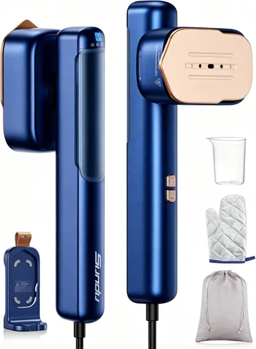 Vista 9 de Vaporizador de viaje para ropa, 110-240 V de doble voltaje, portátil, 2 en 1, vaporizador y plancha 2 en 1, mini plancha de vapor de mano para ropa