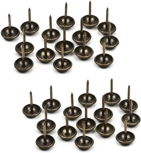 Vista 40 de MroMax 120 tachuelas de clavos para tapicería de 0.47 pulgadas de diámetro, hierro de estilo vintage, de metal, redondos, de 0.67 pulgadas de altura