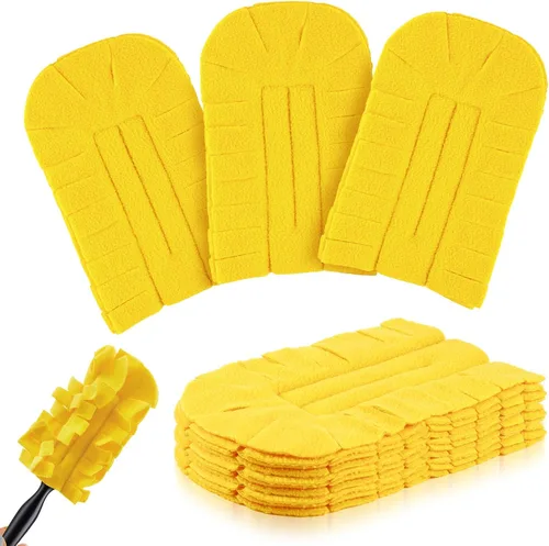 Vista 35 de Zubebe 3 piezas de repuesto de plumero de forro polar reutilizables, plumeros planos de plumas, almohadillas de limpieza lavables para múltiples