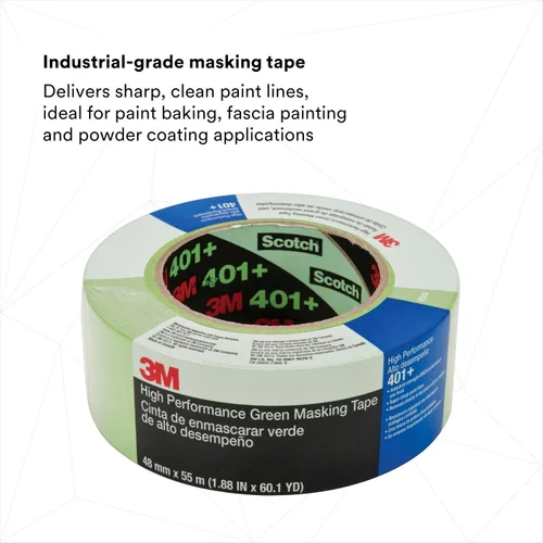 Vista 2 de 3M – Cinta de enmascarar 401+, color verde, varios tamaños, Verde, 12