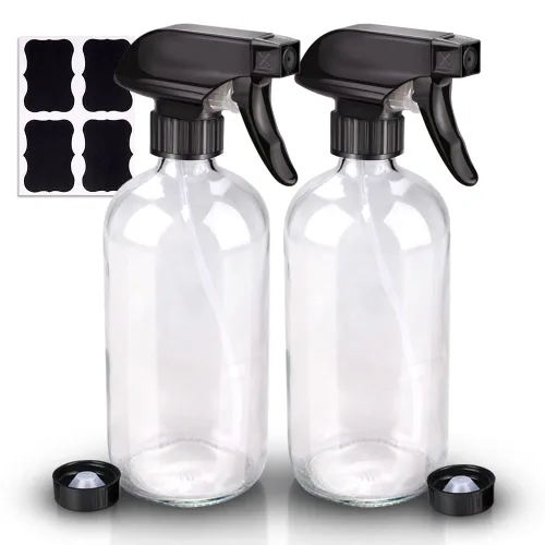 Vista 9 de Botellas de spray de vidrio ámbar Wedama, botellas de spray de vidrio de 16 oz para soluciones de limpieza y aceites esenciales, botella de spray
